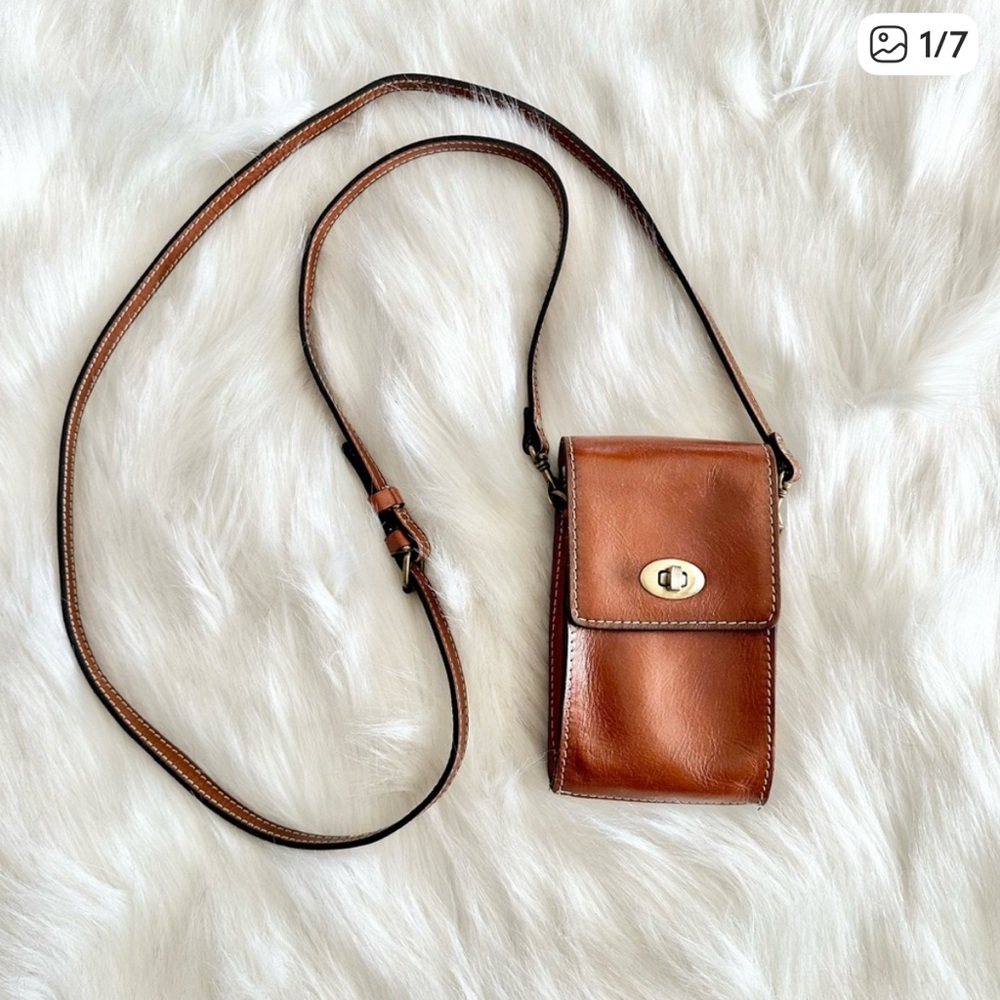 Patricia Nash Heritage Rivella Leather Crossbody Bag in Brown